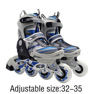 Unisex Professional Children Skating Shoes Single-row Roller Skates Shoes Adjustable Universal Inline Skating Shoes - fridayhost