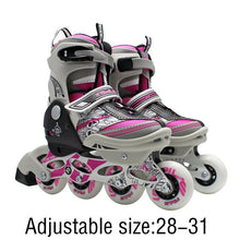 Load image into Gallery viewer, Unisex Professional Children Skating Shoes Single-row Roller Skates Shoes Adjustable Universal Inline Skating Shoes - fridayhost