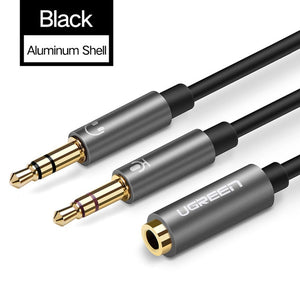 Ugreen Splitter Headphone for Computer 3.5mm Female to 2 Male 3.5mm Mic Audio Y Splitter Cable Headset to PC Adapter - fridayhost