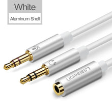 Load image into Gallery viewer, Ugreen Splitter Headphone for Computer 3.5mm Female to 2 Male 3.5mm Mic Audio Y Splitter Cable Headset to PC Adapter - fridayhost