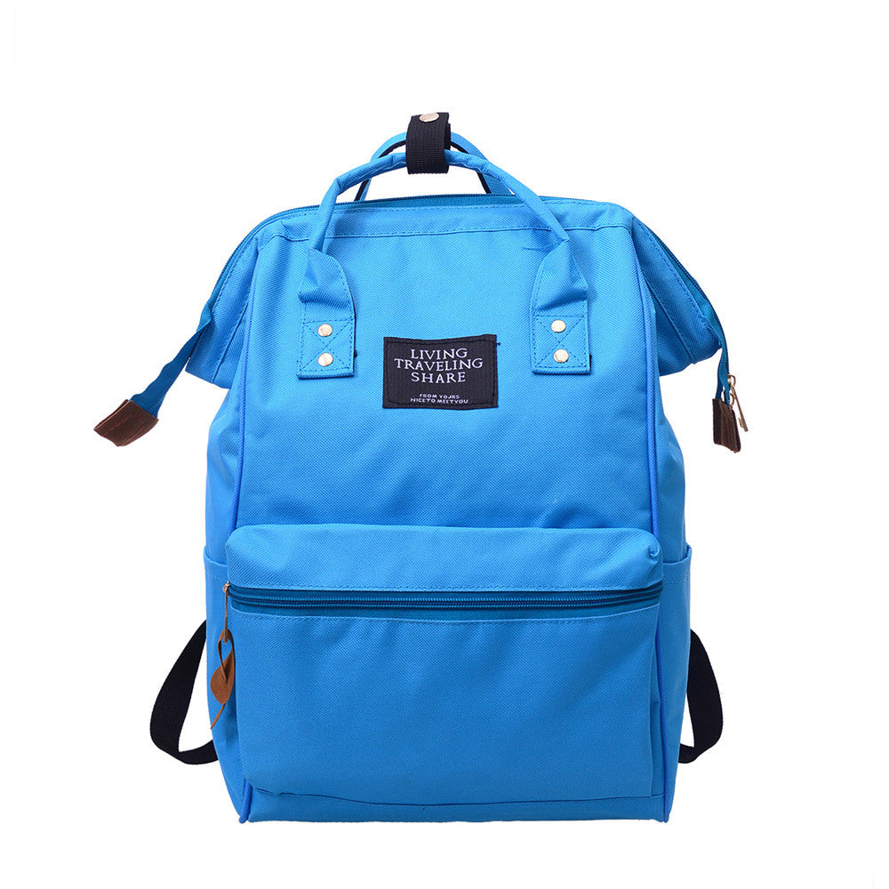 Unisex Solid Backpack School Travel Bag Double Shoulder Bag Zipper Bag - fridayhost