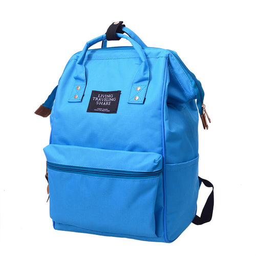 Unisex Solid Backpack School Travel Bag Double Shoulder Bag Zipper Bag - fridayhost