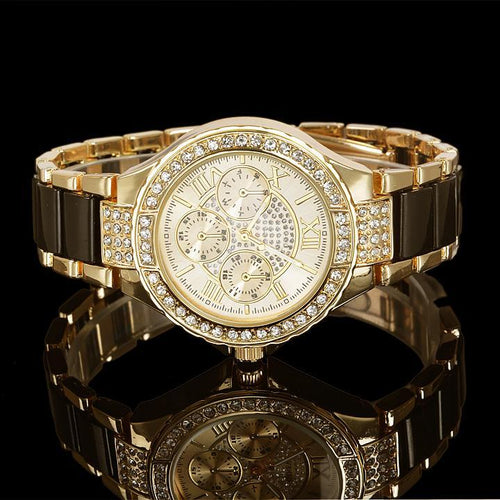 Women Crystal Watch Round Designer Ladies Fashion Bracelet Style - fridayhost