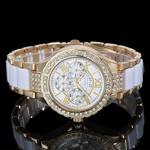 Women Crystal Watch Round Designer Ladies Fashion Bracelet Style - fridayhost